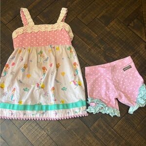 Matilda Jane mermaid mania tunic with pink pop shorties